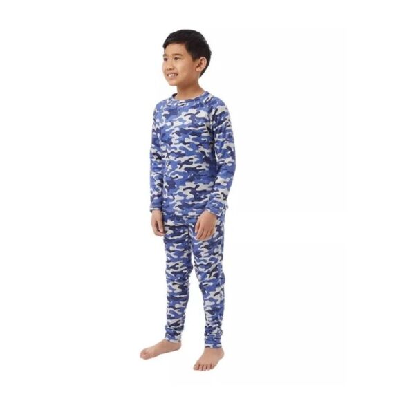32 DEGREES Boys Sz  Large (14/16) Blue Solid & Camo 4 Pc Lounge Sleep Sets NEW - Picture 2 of 5